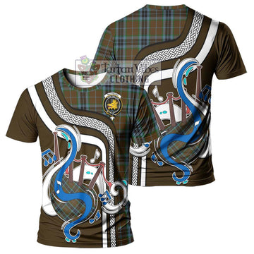 MacTavish Hunting Tartan T-Shirt with Epic Bagpipe Style