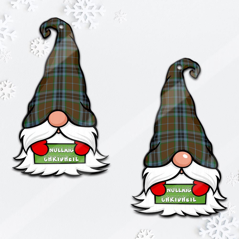 MacTavish Hunting Gnome Christmas Ornament with His Tartan Christmas Hat - Tartan Vibes Clothing