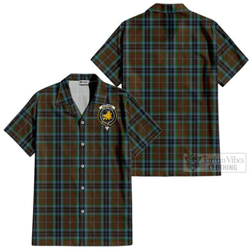 MacTavish Hunting Tartan Cotton Hawaiian Shirt with Family Crest