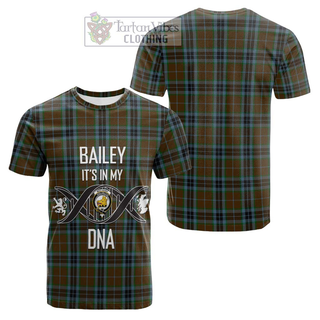 Tartan Vibes Clothing MacTavish Hunting Tartan Cotton T-shirt with Family Crest DNA In Me Style