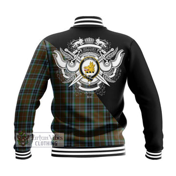 MacTavish Hunting Tartan Baseball Jacket with Family Crest and Military Logo Style