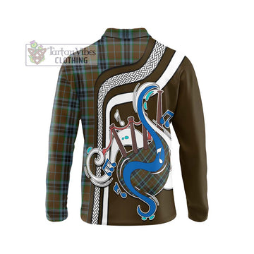 MacTavish Hunting Tartan Long Sleeve Polo Shirt with Epic Bagpipe Style