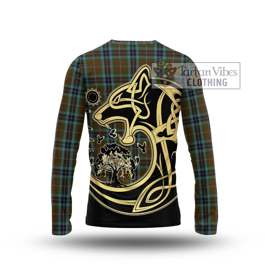 MacTavish Hunting Tartan Long Sleeve T-Shirt with Family Crest Celtic Wolf Style - Tartan Vibes Clothing