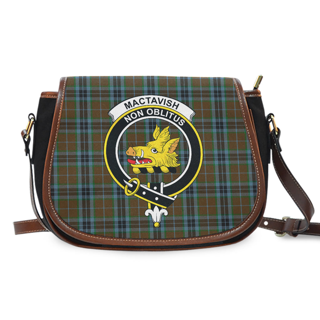 MacTavish Hunting Tartan Saddle Bag with Family Crest - Tartan Vibes Clothing