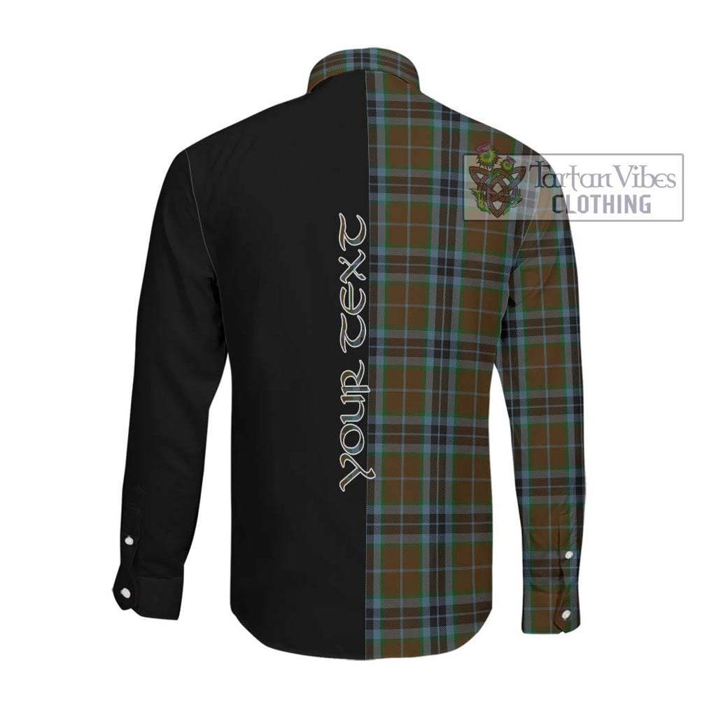 MacTavish Hunting Tartan Long Sleeve Button Shirt with Family Crest and Half Of Me Style Men's Shirt - Tartanvibesclothing Shop