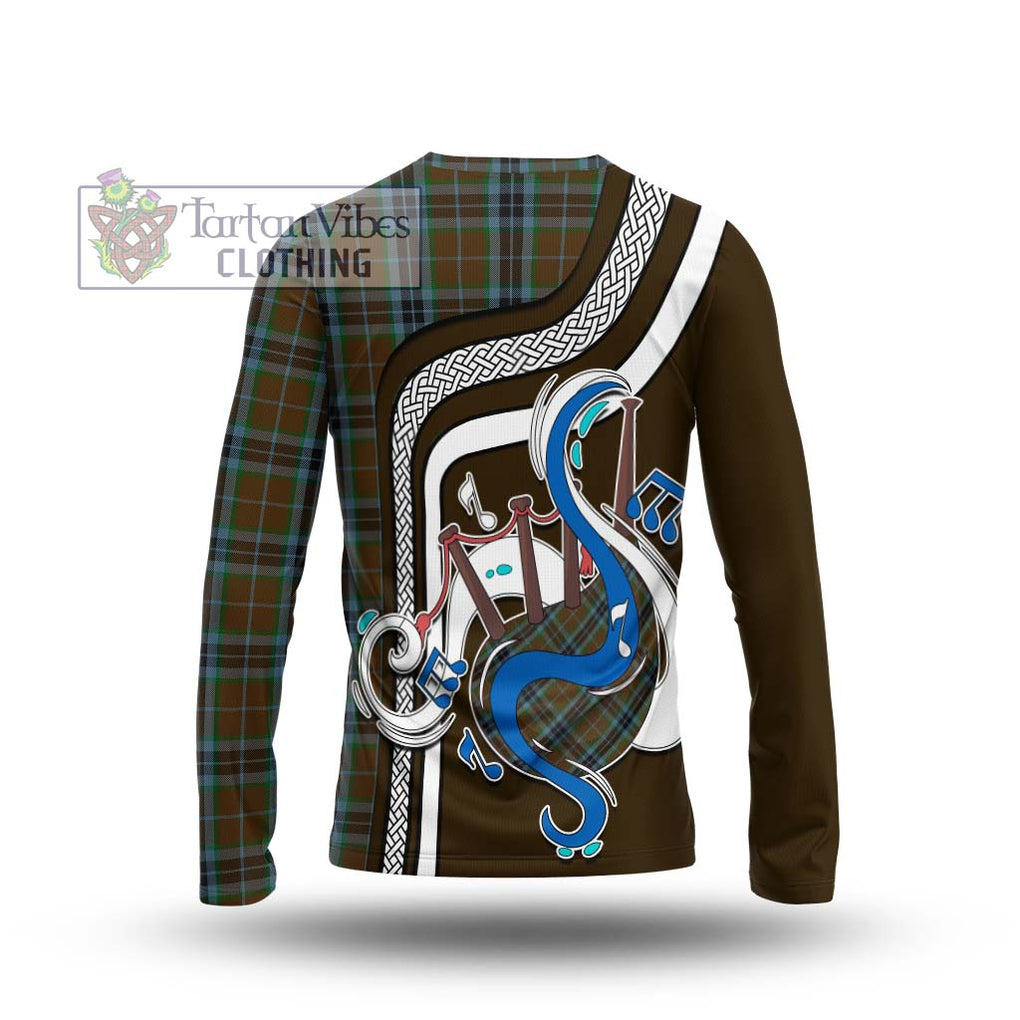 Tartan Vibes Clothing MacTavish Hunting Tartan Long Sleeve T-Shirt with Epic Bagpipe Style