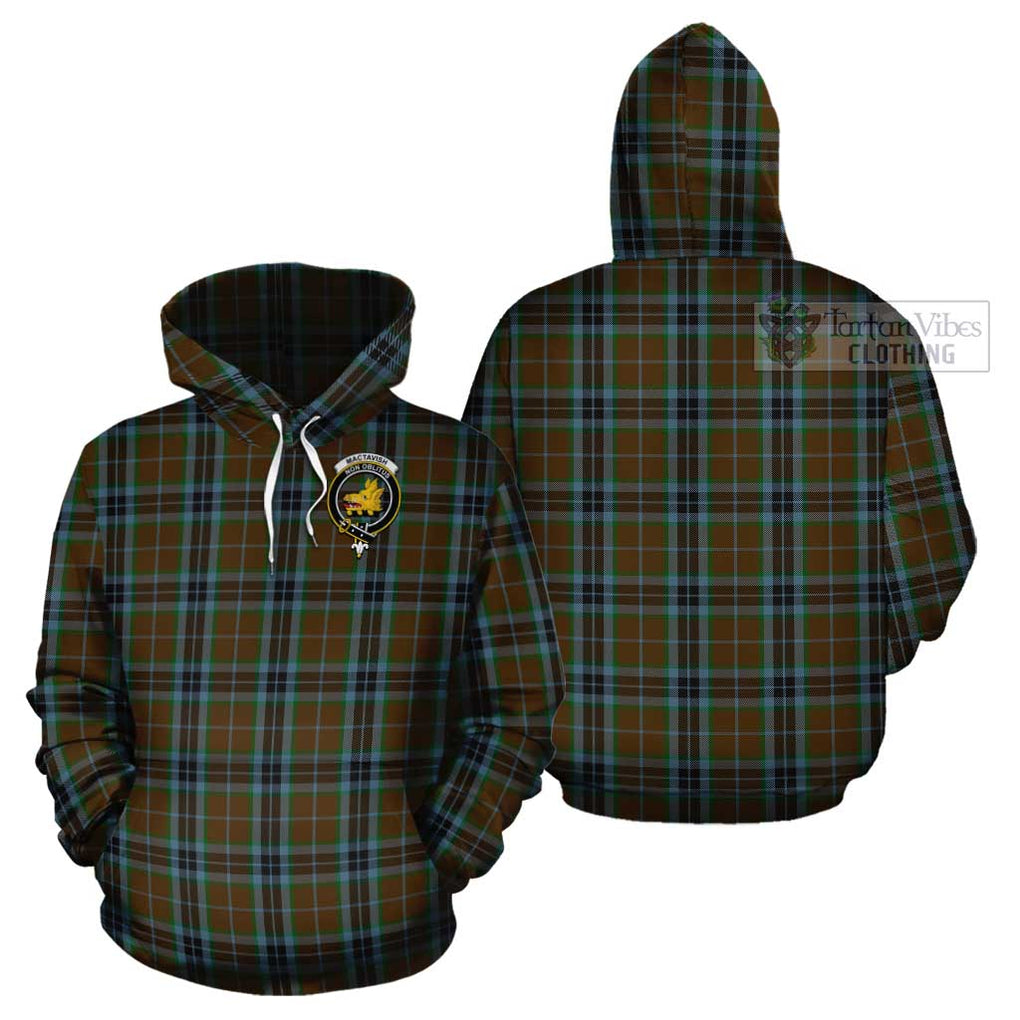 MacTavish Hunting Tartan Cotton Hoodie with Family Crest Pullover Hoodie - Tartan Vibes Clothing