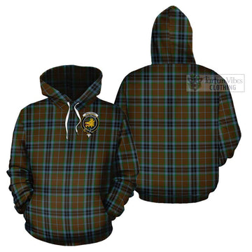 MacTavish Hunting Tartan Cotton Hoodie with Family Crest