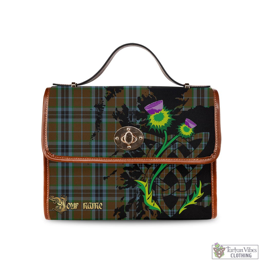 Tartan Vibes Clothing MacTavish Hunting Tartan Waterproof Canvas Bag with Scotland Map and Thistle Celtic Accents