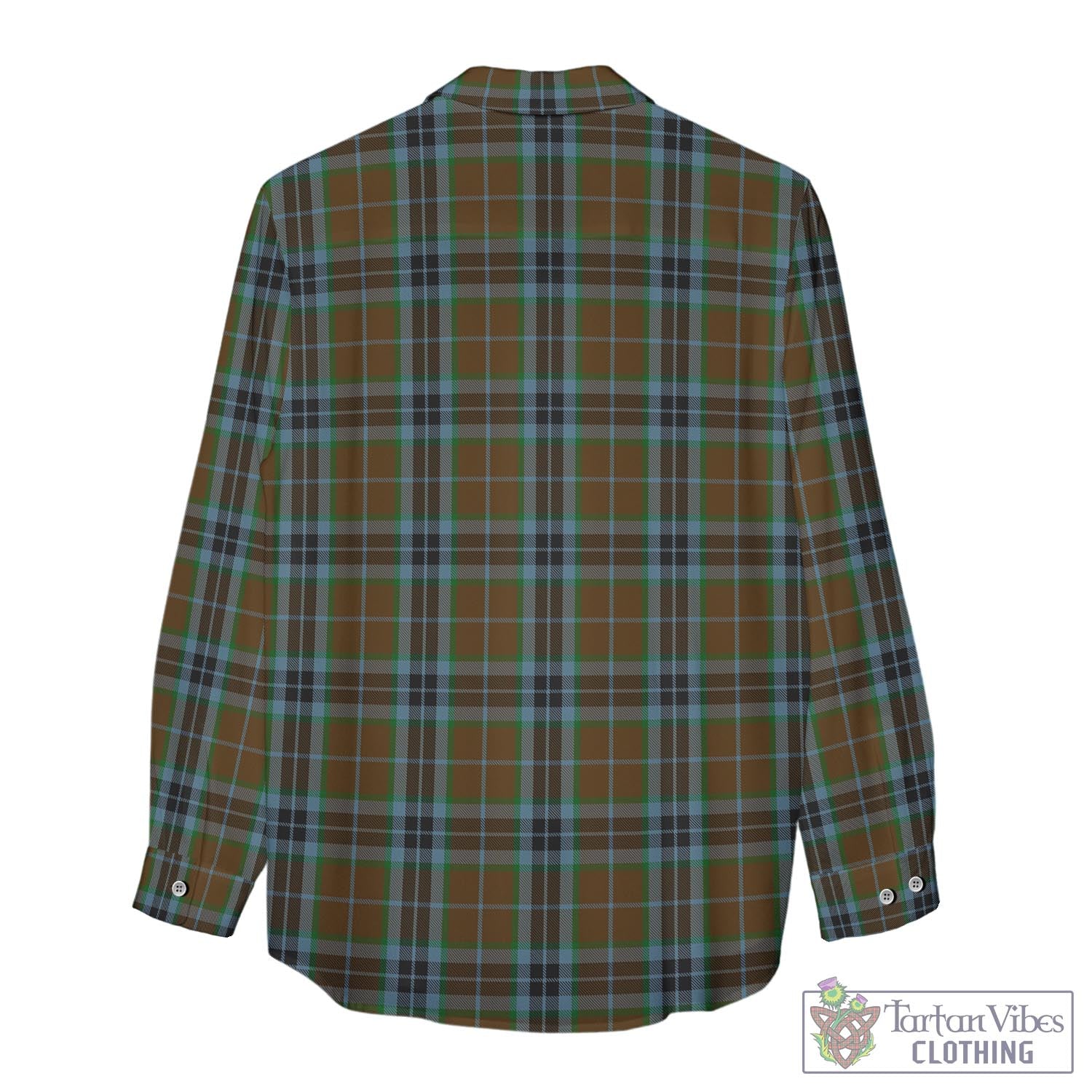 Tartan Vibes Clothing MacTavish Hunting Tartan Womens Casual Shirt with Family Crest