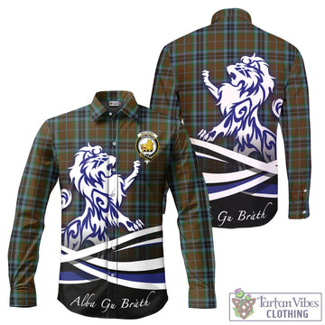 MacTavish Hunting Tartan Long Sleeve Button Up Shirt with Alba Gu Brath Regal Lion Emblem