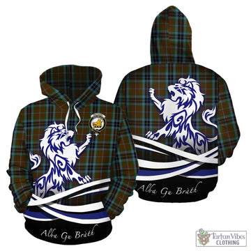 MacTavish Hunting Tartan Hoodie with Alba Gu Brath Regal Lion Emblem