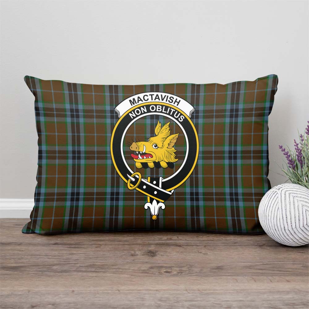 MacTavish Hunting Tartan Pillow Cover with Family Crest Rectangle Pillow Cover - Tartanvibesclothing