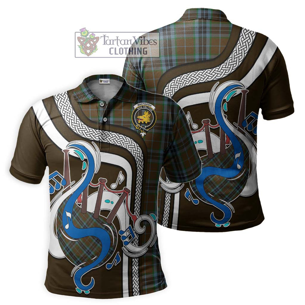 Tartan Vibes Clothing MacTavish Hunting Tartan Polo Shirt with Epic Bagpipe Style