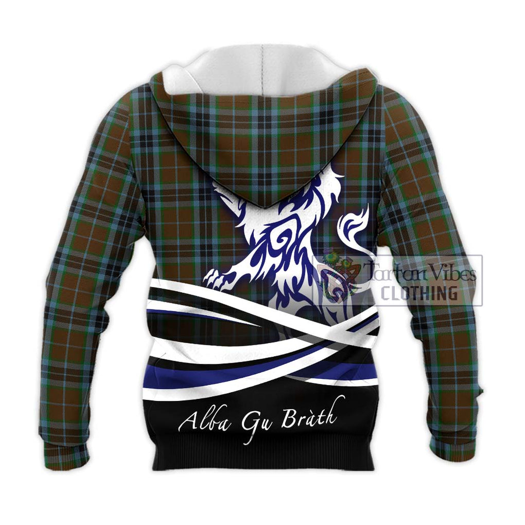 MacTavish Hunting Tartan Knitted Hoodie with Alba Gu Brath Regal Lion Emblem - Tartanvibesclothing Shop