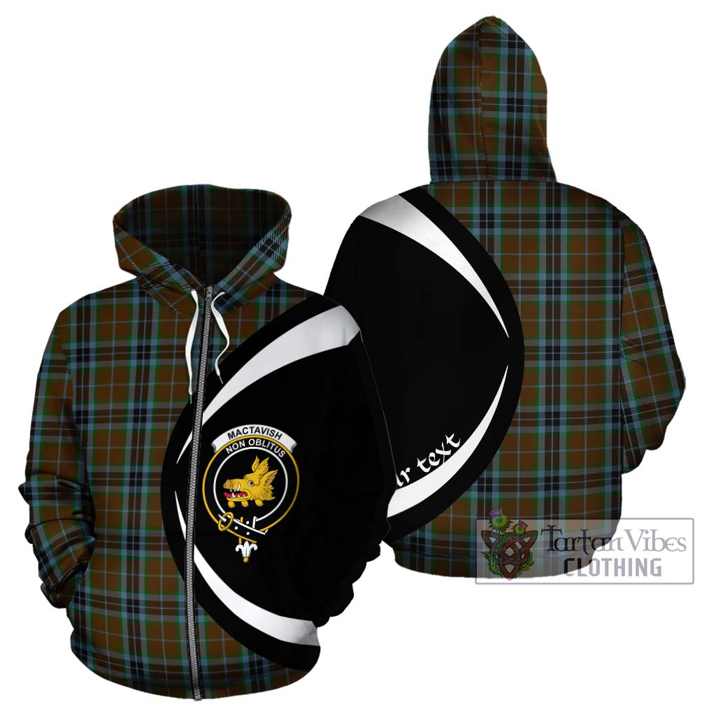 MacTavish Hunting Tartan Hoodie with Family Crest Circle Style - Tartan Vibes Clothing