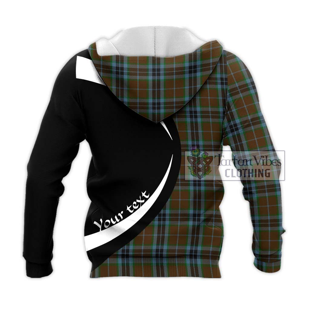 MacTavish Hunting Tartan Knitted Hoodie with Family Crest Circle Style - Tartan Vibes Clothing