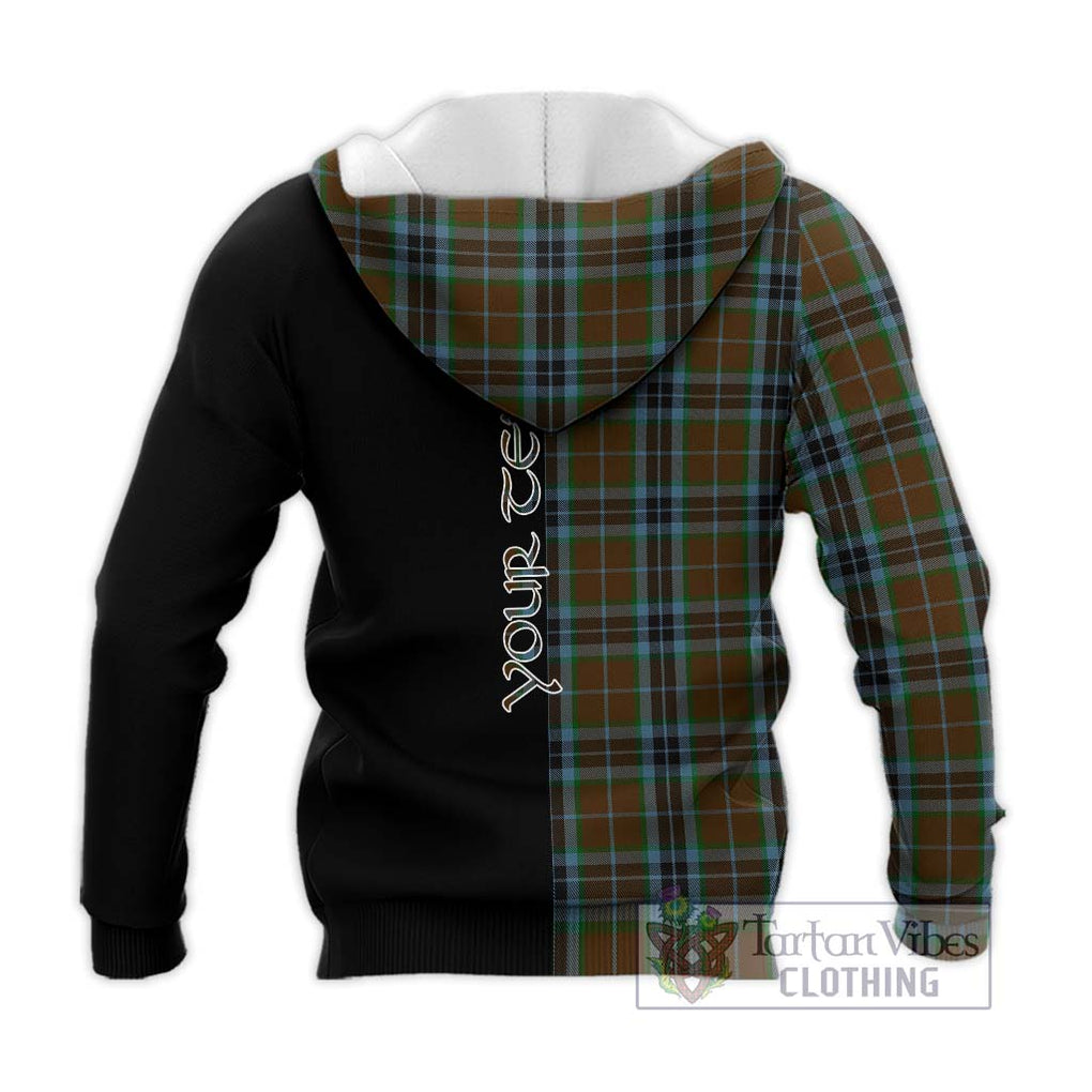 MacTavish Hunting Tartan Knitted Hoodie with Family Crest and Half Of Me Style - Tartanvibesclothing Shop