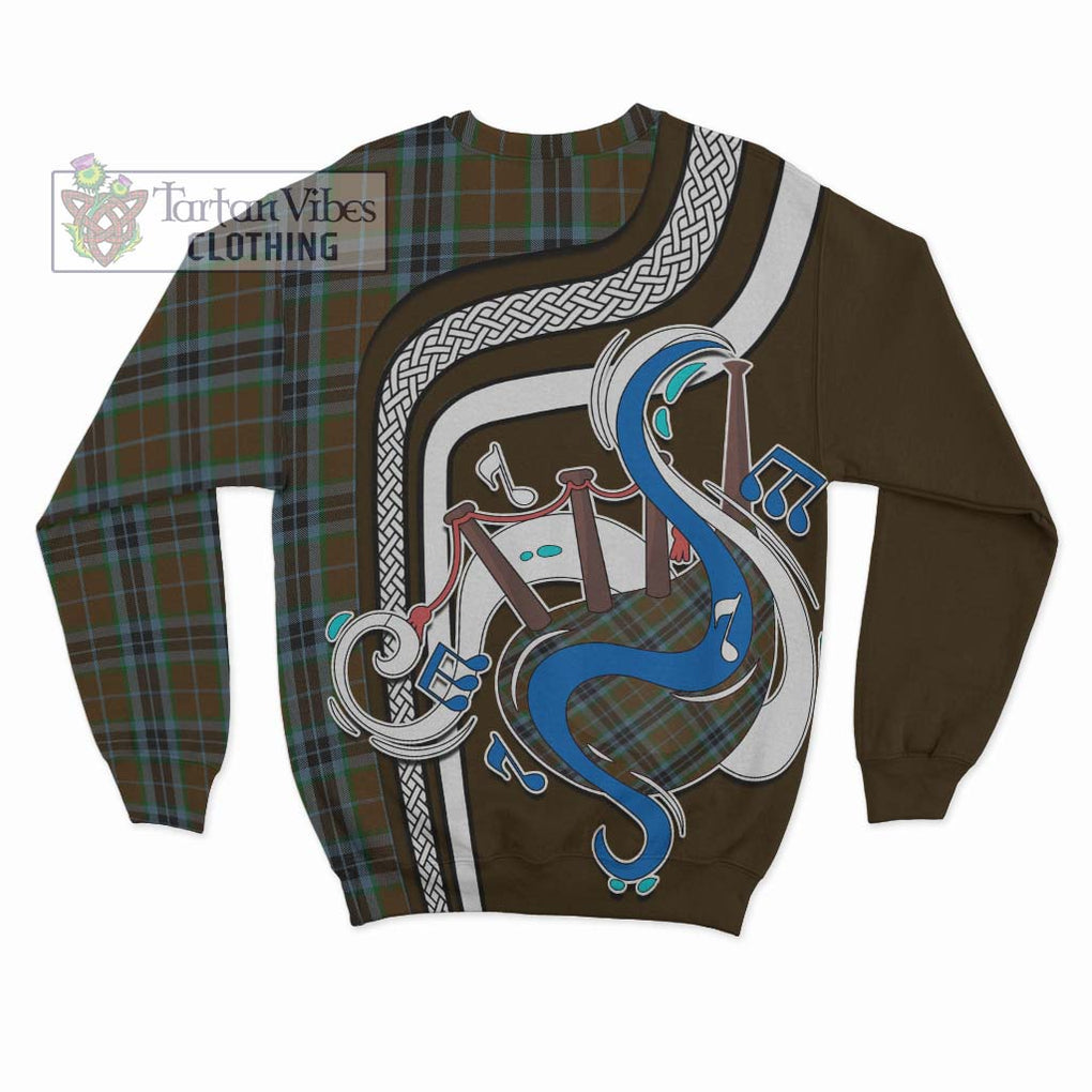 Tartan Vibes Clothing MacTavish Hunting Tartan Sweatshirt with Epic Bagpipe Style