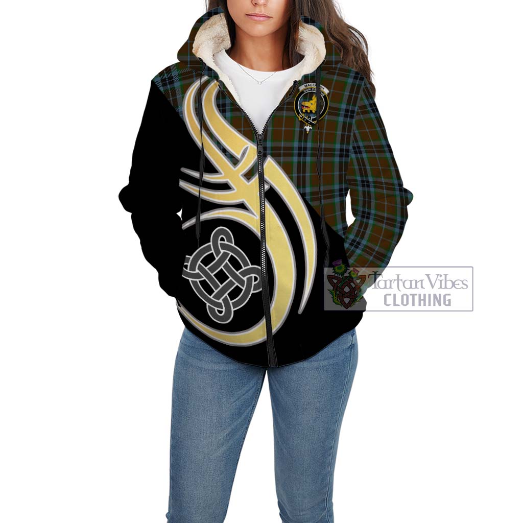 MacTavish Hunting Tartan Sherpa Hoodie with Family Crest and Celtic Symbol Style Unisex - Tartan Vibes Clothing