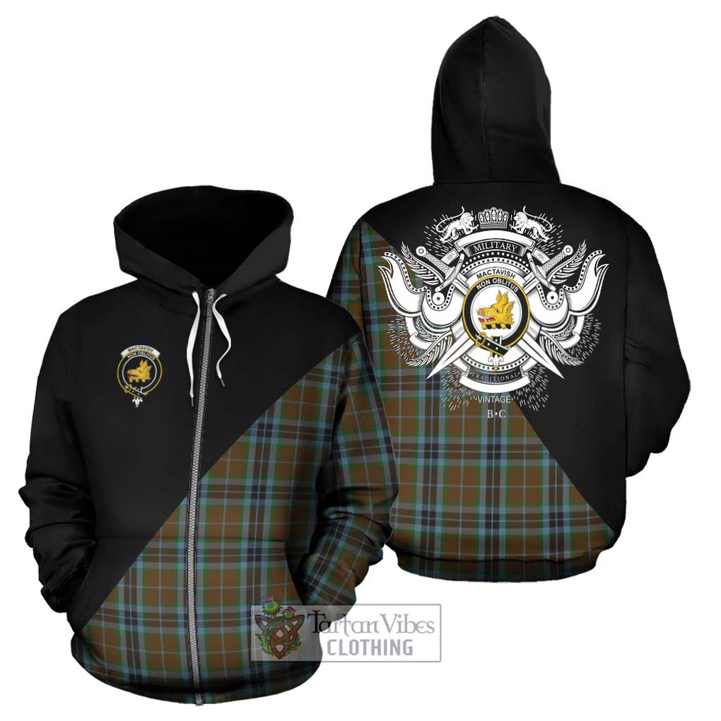 MacTavish Hunting Tartan Hoodie with Family Crest and Military Logo Style - Tartanvibesclothing Shop