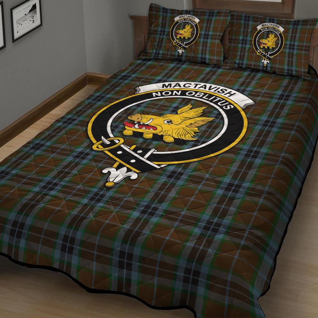 MacTavish Hunting Tartan Quilt Bed Set with Family Crest - Tartan Vibes Clothing