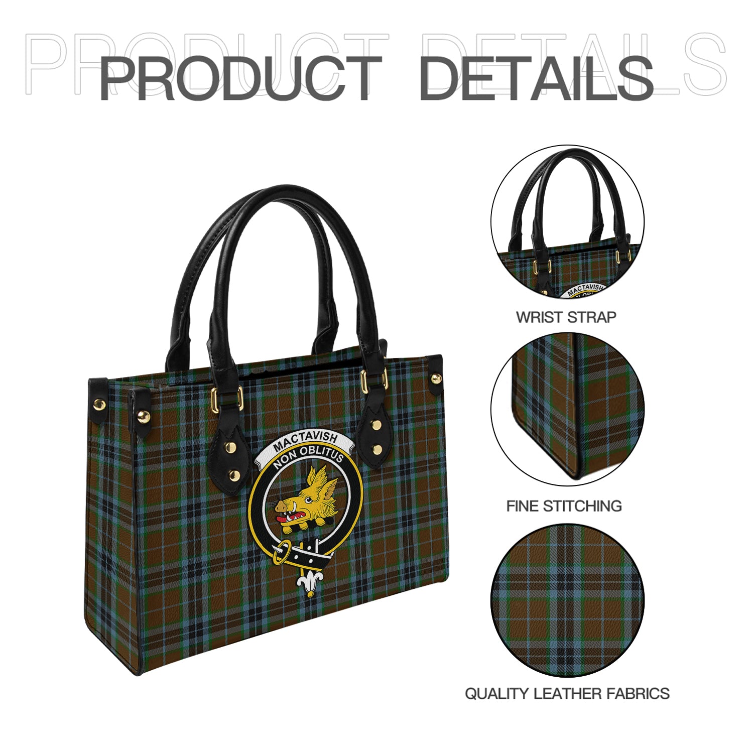 mactavish-hunting-tartan-leather-bag-with-family-crest