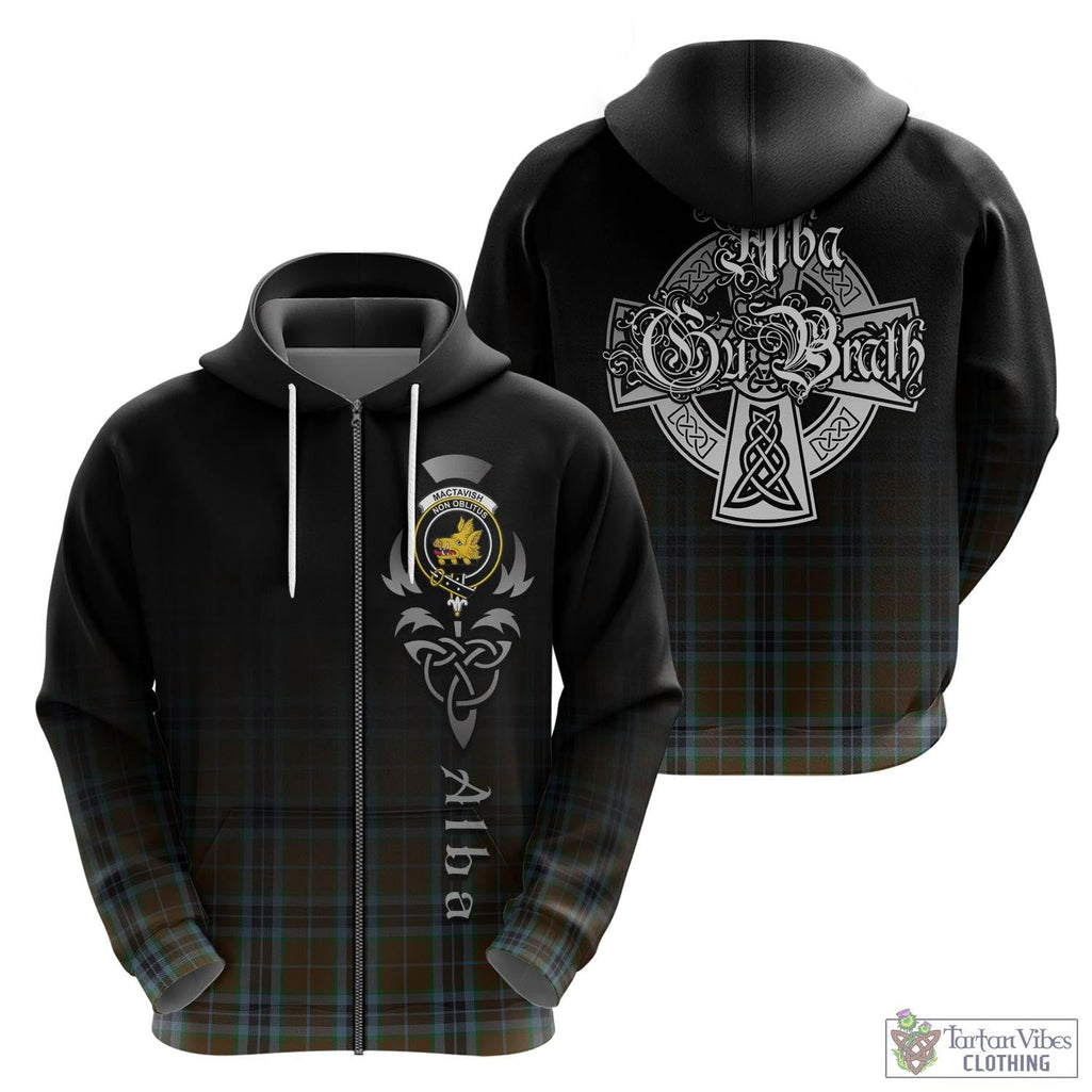 Tartan Vibes Clothing MacTavish Hunting Tartan Hoodie Featuring Alba Gu Brath Family Crest Celtic Inspired