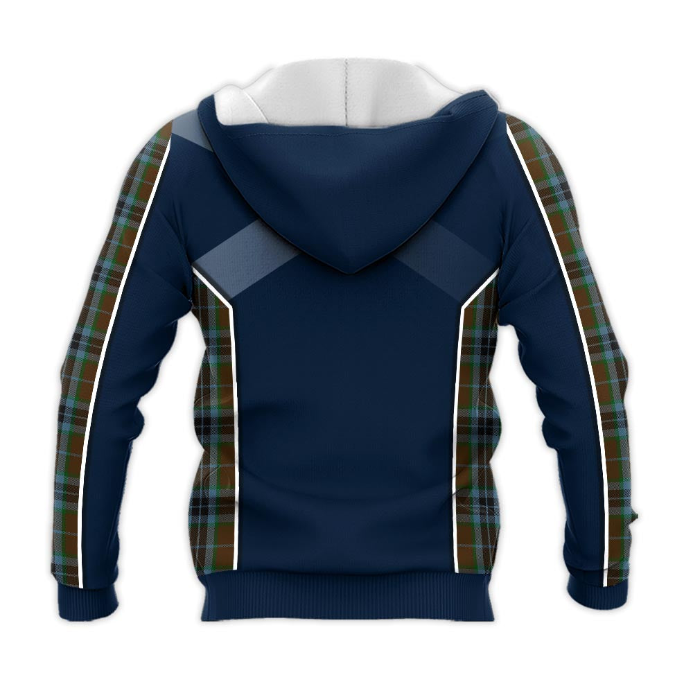 Tartan Vibes Clothing MacTavish Hunting Tartan Knitted Hoodie with Family Crest and Scottish Thistle Vibes Sport Style