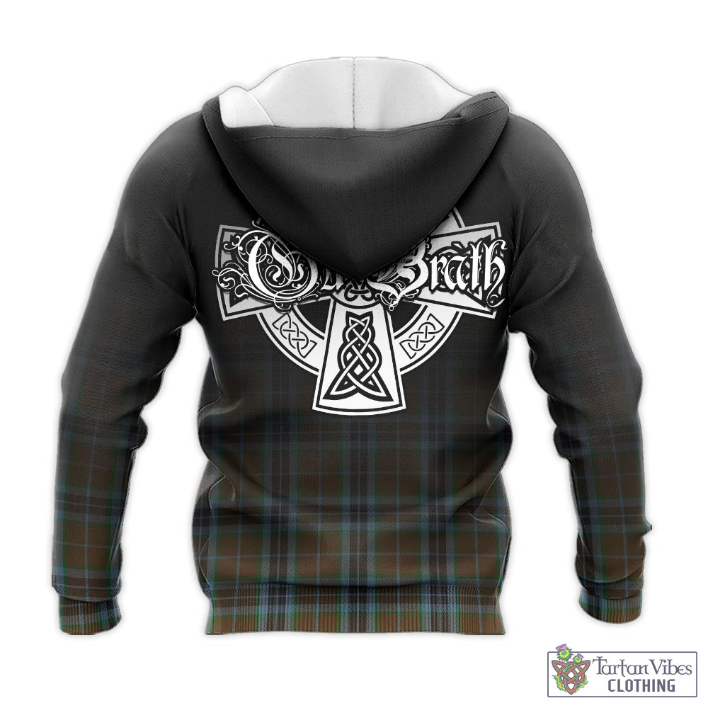 Tartan Vibes Clothing MacTavish Hunting Tartan Knitted Hoodie Featuring Alba Gu Brath Family Crest Celtic Inspired