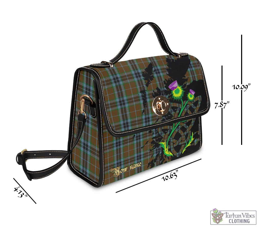 Tartan Vibes Clothing MacTavish Hunting Tartan Waterproof Canvas Bag with Scotland Map and Thistle Celtic Accents