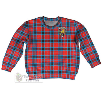 MacTavish (McTavish) Tartan Kid Ugly Sweater with Family Crest