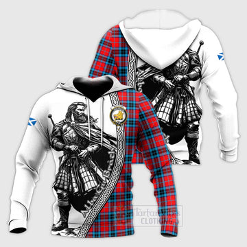 MacTavish (McTavish) Tartan Clan Crest Knitted Hoodie with Highlander Warrior Celtic Style