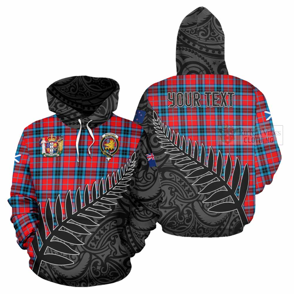 Tartan Vibes Clothing MacTavish (McTavish) Crest Tartan Hoodie with New Zealand Silver Fern Half Style