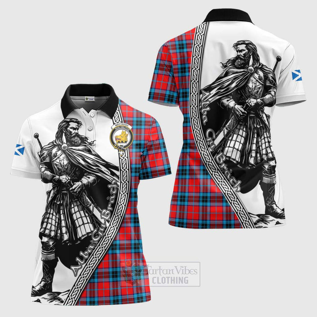 Tartan Vibes Clothing MacTavish (McTavish) Tartan Clan Crest Women's Polo Shirt with Highlander Warrior Celtic Style