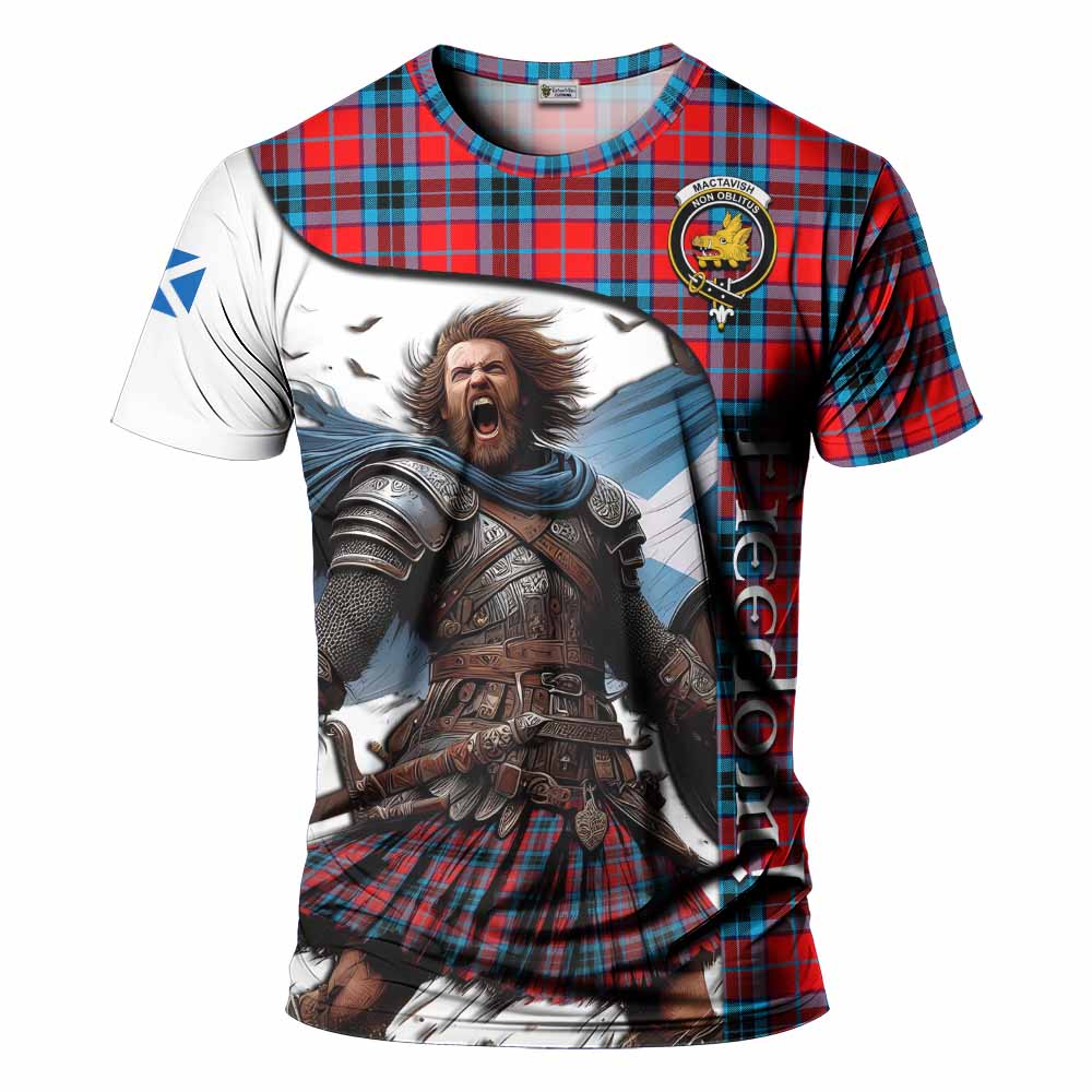 MacTavish (McTavish) Crest Tartan T-Shirt Inspired by the Freedom of Scottish Warrior