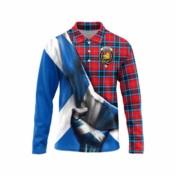 MacTavish (McTavish) Tartan Long Sleeve Polo Shirt with Family Crest Scotland Patriotic Style