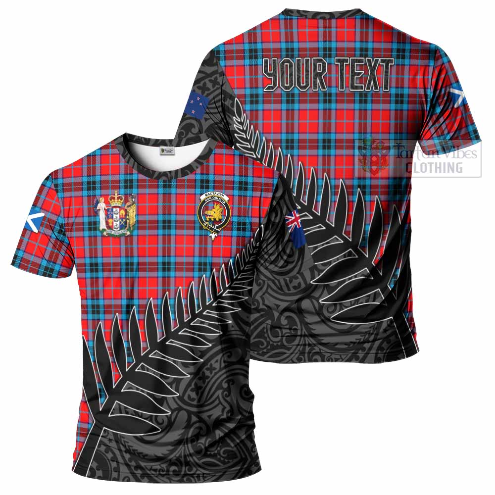 Tartan Vibes Clothing MacTavish (McTavish) Crest Tartan T-Shirt with New Zealand Silver Fern Half Style