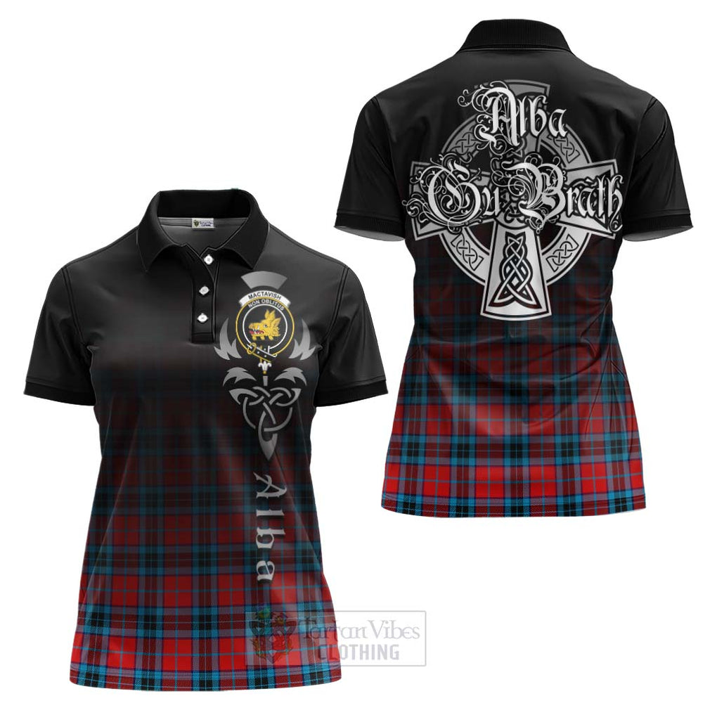 Tartan Vibes Clothing MacTavish (McTavish) Tartan Women's Polo Shirt Featuring Alba Gu Brath Family Crest Celtic Inspired