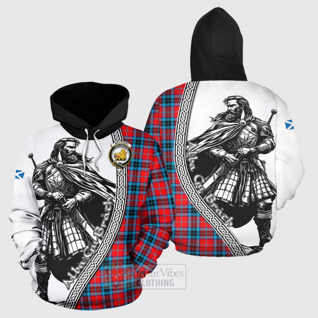 Tartan Vibes Clothing MacTavish (McTavish) Tartan Clan Crest Hoodie with Highlander Warrior Celtic Style