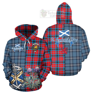 MacTavish (McTavish) Tartan Hoodie Happy St. Andrew's Day Half Tartan Style