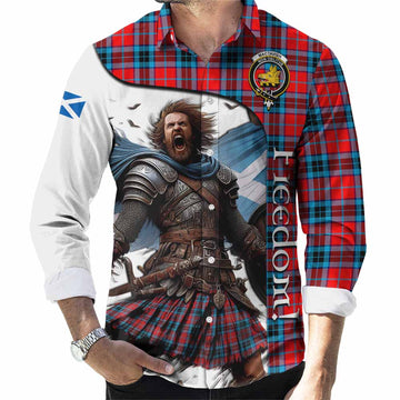 MacTavish (McTavish) Crest Tartan Long Sleeve Button Shirt Inspired by the Freedom of Scottish Warrior