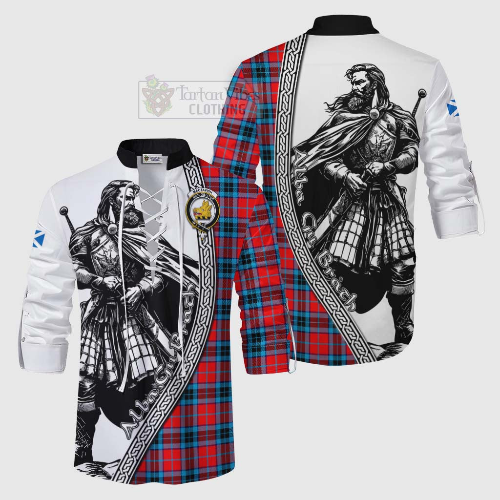 Tartan Vibes Clothing MacTavish (McTavish) Tartan Clan Crest Ghillie Kilt Shirt with Highlander Warrior Celtic Style