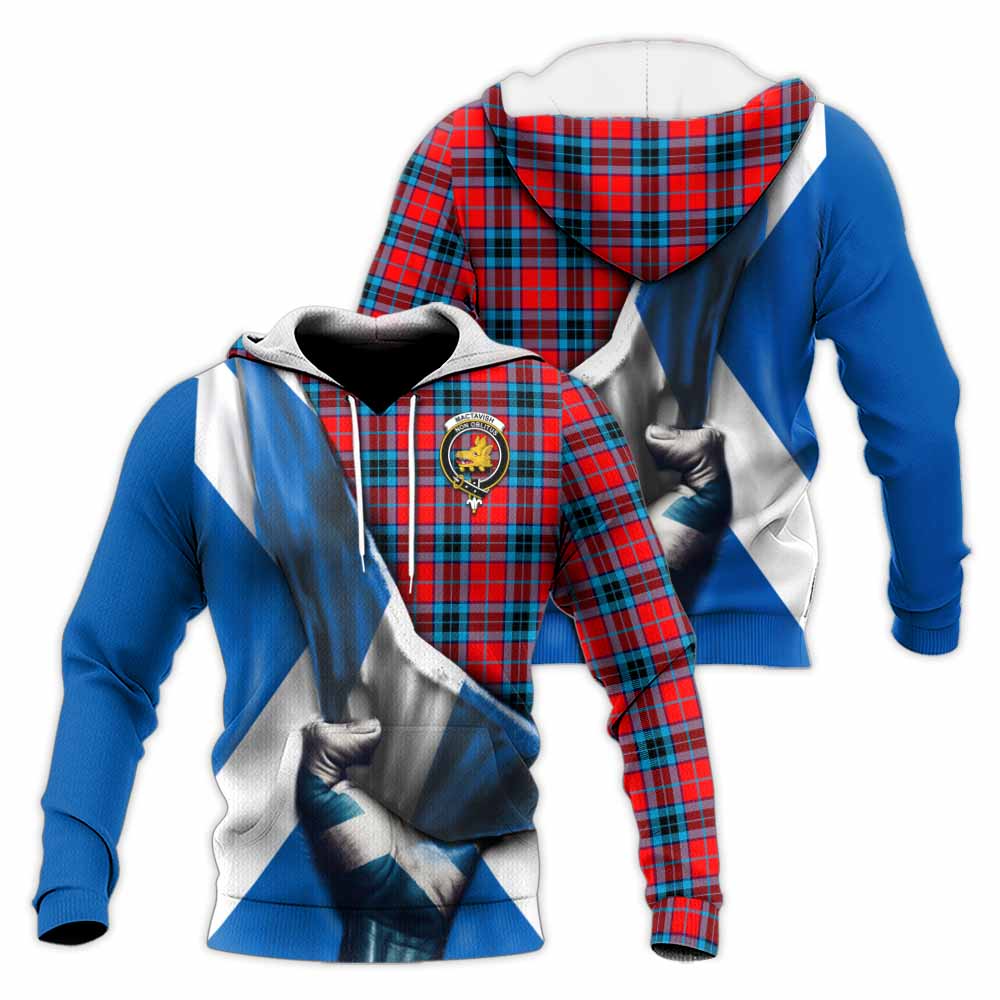 Tartan Vibes Clothing MacTavish (McTavish) Tartan Knitted Hoodie with Family Crest Scotland Patriotic Style