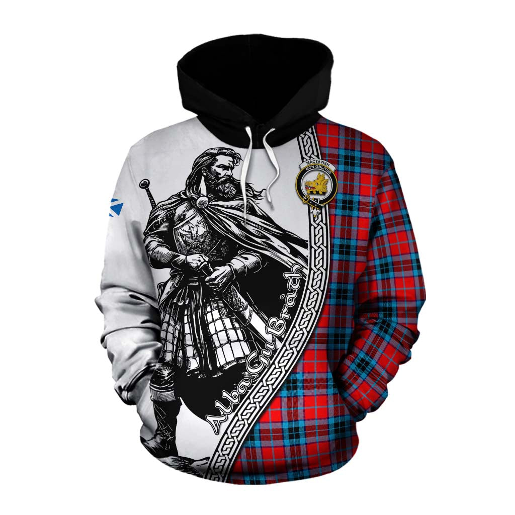 Tartan Vibes Clothing MacTavish (McTavish) Tartan Clan Crest Cotton Hoodie with Highlander Warrior Celtic Style