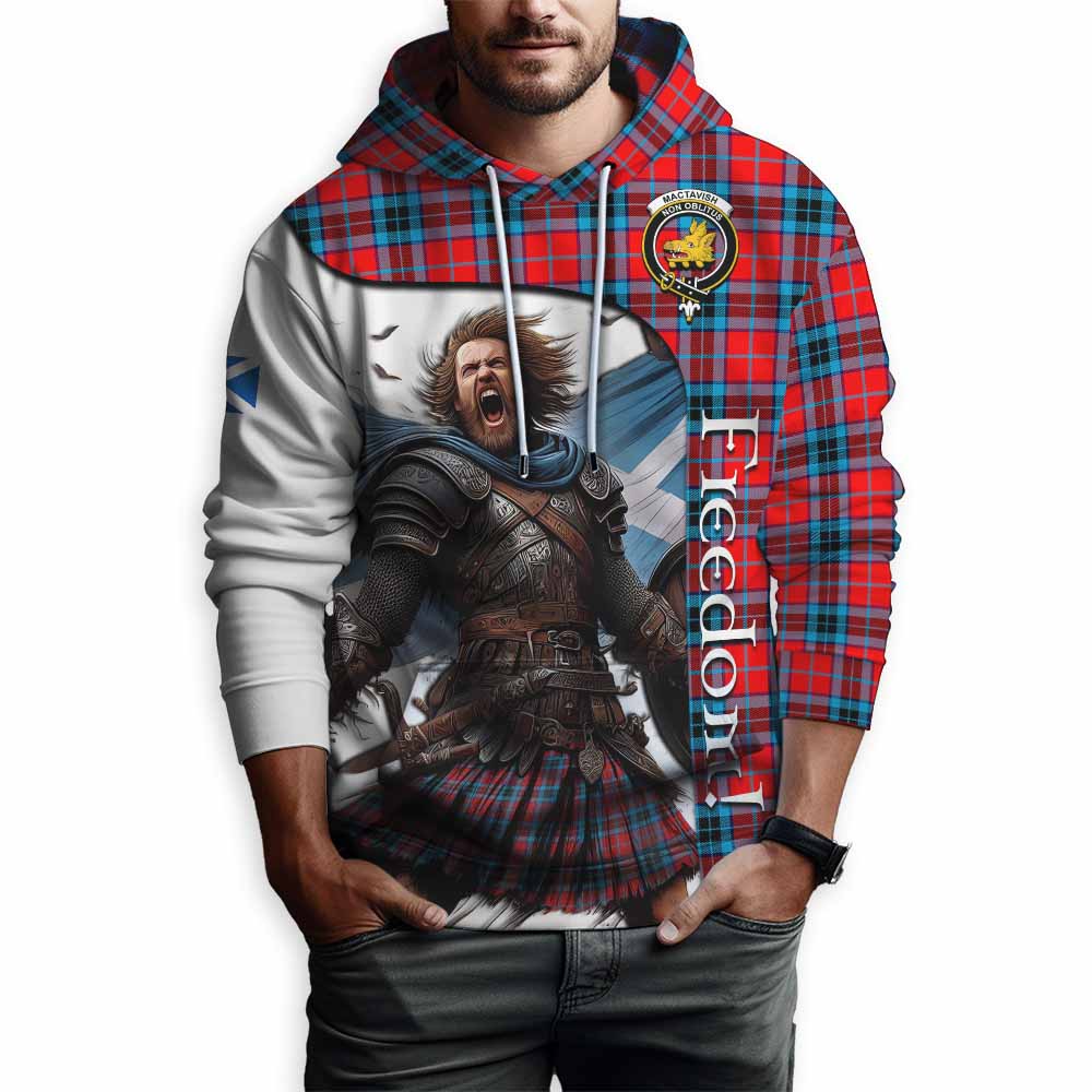 Tartan Vibes Clothing MacTavish (McTavish) Crest Tartan Hoodie Inspired by the Freedom of Scottish Warrior