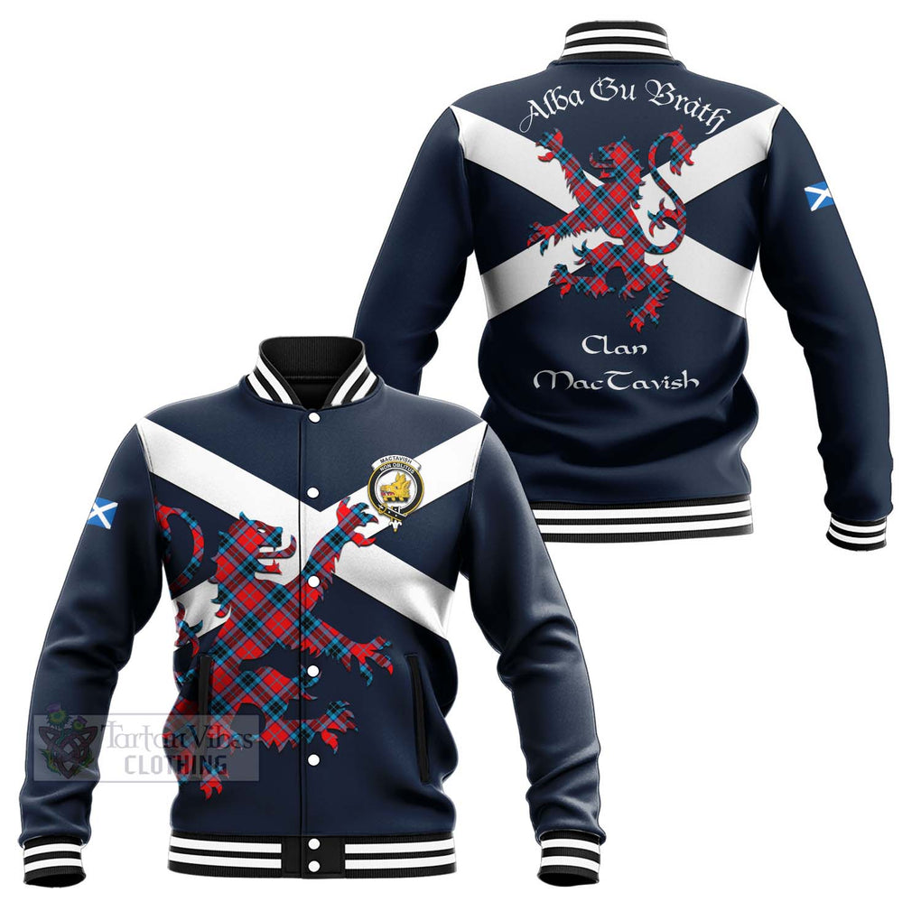 Tartan Vibes Clothing MacTavish (McTavish) Tartan Lion Rampant Baseball Jacket – Proudly Display Your Heritage with Alba Gu Brath and Clan Name