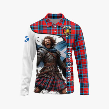 MacTavish (McTavish) Crest Tartan Long Sleeve Polo Shirt Inspired by the Freedom of Scottish Warrior