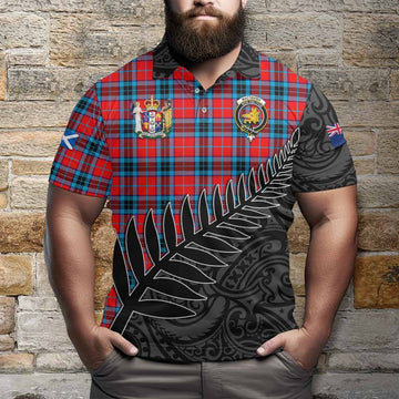 MacTavish (McTavish) Crest Tartan Polo Shirt with New Zealand Silver Fern Half Style