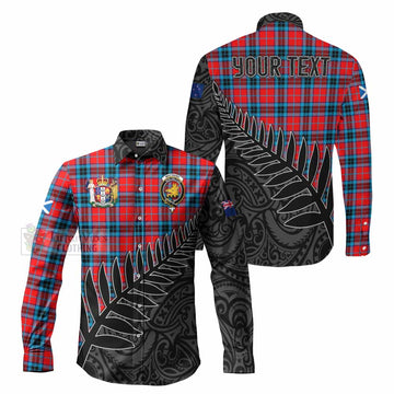 MacTavish (McTavish) Crest Tartan Long Sleeve Button Shirt with New Zealand Silver Fern Half Style